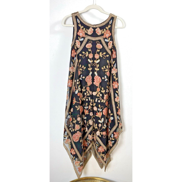 Tolani Floral Embroidered Handkerchief Dress Regency Luxury Old Money Resort XS - Picture 1 of 9